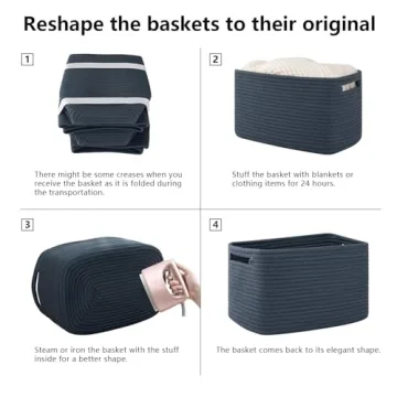 OIAHOMY Cotton Storage Baskets For Stylish Organizing