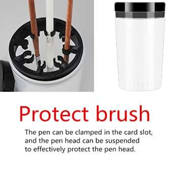 2 Pack Nail Art Brush Cleaner Cup, Acrylic Nail Art Tip Brushes Holder Remover Cup, Immersion UV Gel Pen Polish Remover Cleanser Cleaner