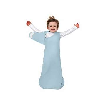 The Ollie World Alphie Sleep Pouch, Made from Custom Patented Moisture-Wicking Fabric, 2-Way Zipper, Sleep Sack, Wearable Blanket, Swaddle Transition, (Sky, Fox (23-32 lbs))