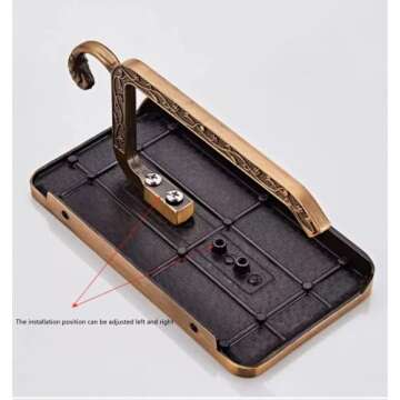 Vintage Toilet Paper Holder with Shelf, Toilet Paper Holder Bathroom Tissue Holder Paper Roll, Aluminum Toilet Paper Holder Wall Mount （ Aluminum Bronzy）