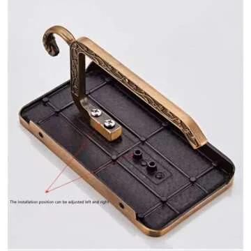 Vintage Toilet Paper Holder with Shelf, Toilet Paper Holder Bathroom Tissue Holder Paper Roll, Aluminum Toilet Paper Holder Wall Mount （ Aluminum Bronzy）