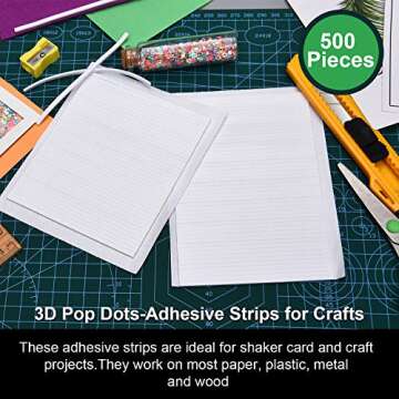 1000 Pieces Foam Sticky Strips Double Sided Dual-Adhesive 3D Foam Tapes Foam Pop Strips Adhesive Mount for Shaker Card Scrapbooking, 20 Sheets (5.9 Inch)
