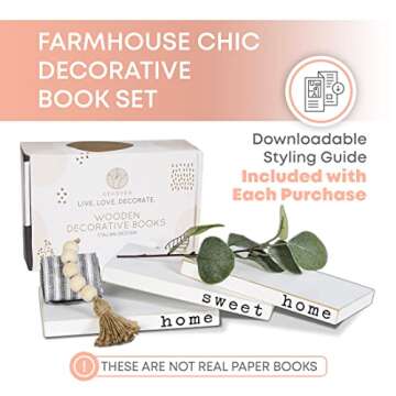 Wooden Decorative Books for Home - Farmhouse Charm