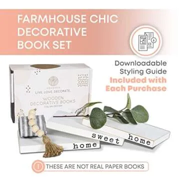 Wooden Decorative Books for Home - Farmhouse Charm