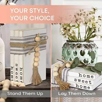 Wooden Decorative Books for Home - Farmhouse Charm
