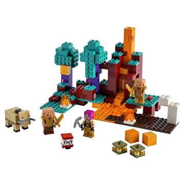 LEGO Minecraft The Warped Forest 21168 - Hands-on Adventure Playset with Huntress, Piglin, and Hogli...