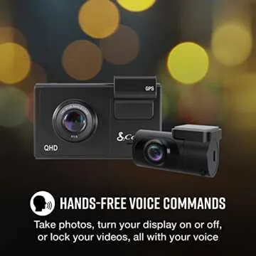 Cobra Smart Dash Cam + Rear Cam (SC 200D) – QHD+ 1600P Resolution, Built-in Wi-Fi & GPS, Voice Commands, Live Police Alerts, Incident Reports, Emergency Mayday, Drive Smarter App, 16GB SD Card Incl.
