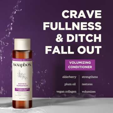 Soapbox Biotin & Superfruit Shampoo & Conditioner Set with Vegan Collagen, Aloe and Shea Butter, Pack of 2 Sulfate Free, Paraben & Silicone Free, Color Safe and Vegan Hair Products, 16 Ounces Each