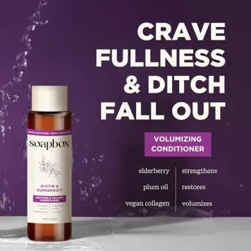 Soapbox Biotin & Superfruit Shampoo & Conditioner Set with Vegan Collagen, Aloe and Shea Butter, Pack of 2 Sulfate Free, Paraben & Silicone Free, Color Safe and Vegan Hair Products, 16 Ounces Each