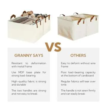 GRANNY SAYS Storage Baskets with Metal Frame, Closet Shelf Organizer and Storage Bins Large, Closet Storage Baskets, Decorative Clothes Storage Bins for Organizing Shelves, Ivory, 2-Pack