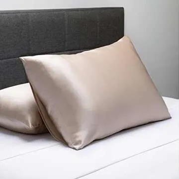 Fishers Finery 30mm 100% Pure Mulberry Silk Pillowcase Set, Good Housekeeping Quality Tested (Taupe, Queen, 2 Pack)