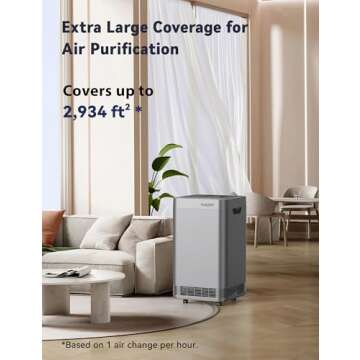 Nuwave Whole House Air Purifiers, Oxypure Smart Air Purifier with 5 Stage Tower Structure Air Filter...