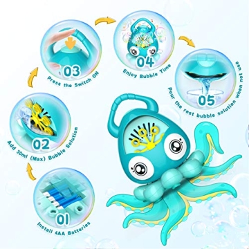 Hamdol Bubble Machine for Kids with Music & 3000 Bubbles