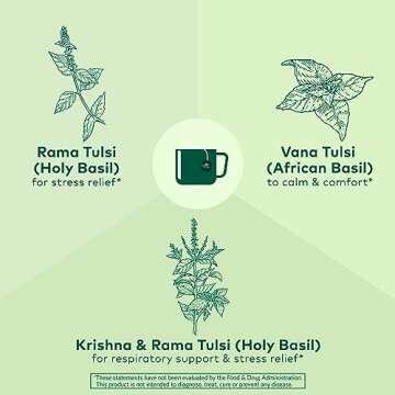Organic India Tulsi Tea - Herbal Calming Blend, Caffeine-Free