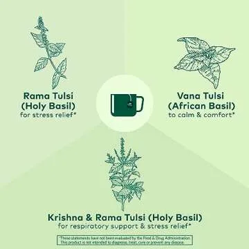 Organic India Tulsi Tea - Herbal Calming Blend, Caffeine-Free