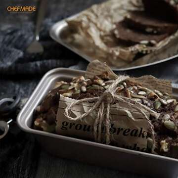 CHEFMADE 5.5-Inch Mini Loaf Pan Set for Healthy Baking
