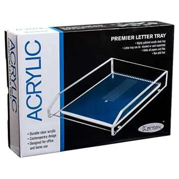 Kantek Clear Acrylic Large Letter Tray for Efficient Organization