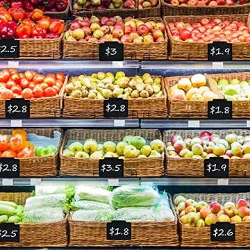 10 PCS Basket Labels Clip, PVC Kitchen Black Clip Label Holder Basket Bin Labels Clip with a Clear Protective Cover and a Pen for Pantry Organization and Storage Basket Label Holder(Gift 1x Mark Pen)