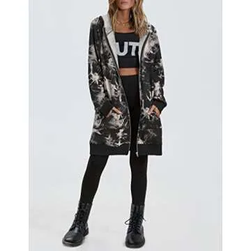 Zeagoo Womens Zip Up Hoodies Long Sleeve Fall Lightweight Hooded Sweatshirt Oversized Fleece Jacket With Pockets,S