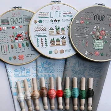 ETSPIL Beginner Embroidery Kit with 33 Stitch Techniques