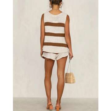 Faleave Women's Stylish Two Piece Knit Sweater Set