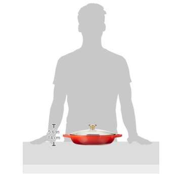 Le Creuset of America Enameled Cast Iron Buffet Casserole with Glass Lid, 3 1/2 quart, Cerise (Cherry Red)