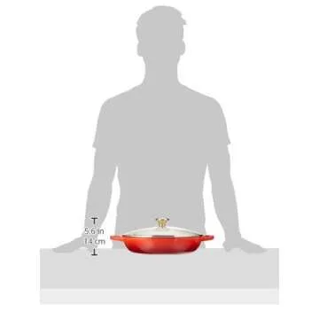Le Creuset of America Enameled Cast Iron Buffet Casserole with Glass Lid, 3 1/2 quart, Cerise (Cherry Red)