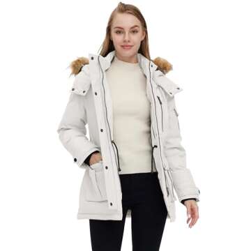 Wantdo Ladies' Quilted Parka Jacket for Winter Wear