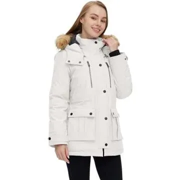 Wantdo Ladies' Quilted Parka Jacket for Winter Wear