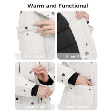 Wantdo Ladies' Quilted Parka Jacket for Winter Wear