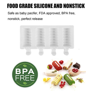 Joho Baking Ice Cream Molds Set - 2 Pack Silicone Popsicle Molds for Homemade Treats