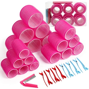 Ultimate Jumbo Size Self Grip Hair Rollers Set for Perfect Curls