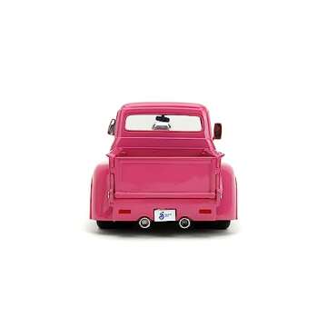Franken Berry 1:24 1956 Ford F-100 Die-Cast Car & 2.75" Franken Berry Figure, Toys for Kids and Adults,Pink