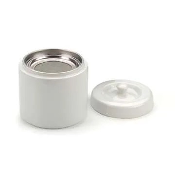 RSVP International Stoneware Grease Keeper, 6 Cup, White