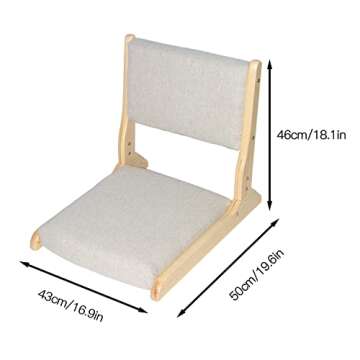 huyear Wood Folding Floor Chair for Living Room & Balcony
