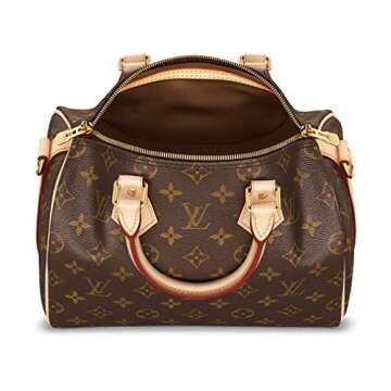 Louis Vuitton Monogram Crosss Body Leather Handles Canvas Handbag Speedy Bandouliere 25 Article: M41113