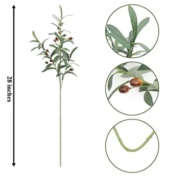 SHACOS 8 Pack Olive Tree Branches - Home Decor Essentials