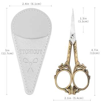 Vintage Scissors, Stainless Steel Scissors Small Sewing Scissors Crochet Scissors for Needlework Cra...