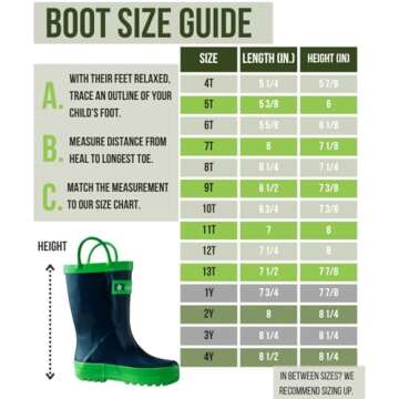 OAKI Toddler Rain Boots - Perfect Kids Rain Boots for Any Weather - Durable Rubber Baby Rain Boots Keep Little Feet Dry, Lightweight Waterproof, Mint, White & Pink Stripes, 10T Toddler