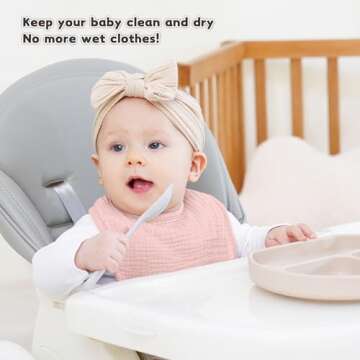 Stylish Adjustable Baby Drooling Bibs - 6 Pack Muslin