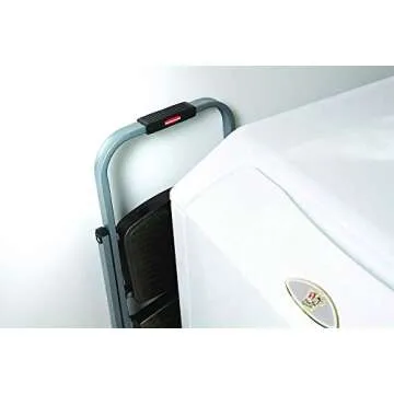 Rubbermaid 3-Step Steel Ladder,Folding Step Stool with Hand Grip and Non-Slip Feet, Silver, Tested to ANSI US Safety Standards, No Assembly Required