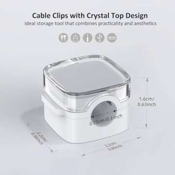 TIKIWIK Cord Organizer Holder, 6 Pack Magnetic Cable Clips Under Desk Cable Management, Strong Adhesive Cord Holder for Nightstand Kitchen Appliances Car Wall Office Phone Wire Keeper, Clear White