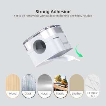 TIKIWIK Cord Organizer Holder, 6 Pack Magnetic Cable Clips Under Desk Cable Management, Strong Adhesive Cord Holder for Nightstand Kitchen Appliances Car Wall Office Phone Wire Keeper, Clear White