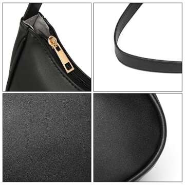 Afashor Shoulder Bags for Women Vegan Leather Hobo Sling Tote Handbag Retro Clutch Purse with Zipper Closure Red