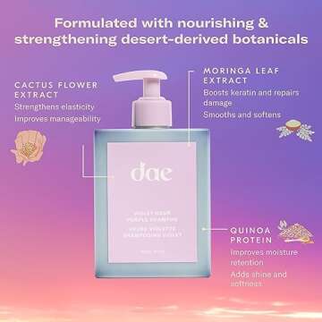 DAE Hair Violet Hour Purple Shampoo - Fights Brasiness, Enhances Color, & Repairs Damage (10 oz)