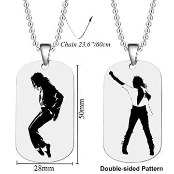 BOMJJOR Necklace for Fans Men Jewelry Dog Tag Pendant Chain Necklace (Dog Tag Necklace B)