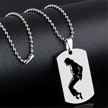 Elegant Michael Jackson Dog Tag Necklace for Fans