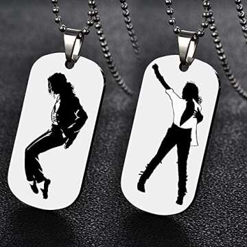 Elegant Michael Jackson Dog Tag Necklace for Fans