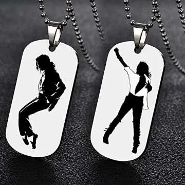 Elegant Michael Jackson Dog Tag Necklace for Fans