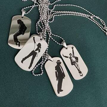 Elegant Michael Jackson Dog Tag Necklace for Fans